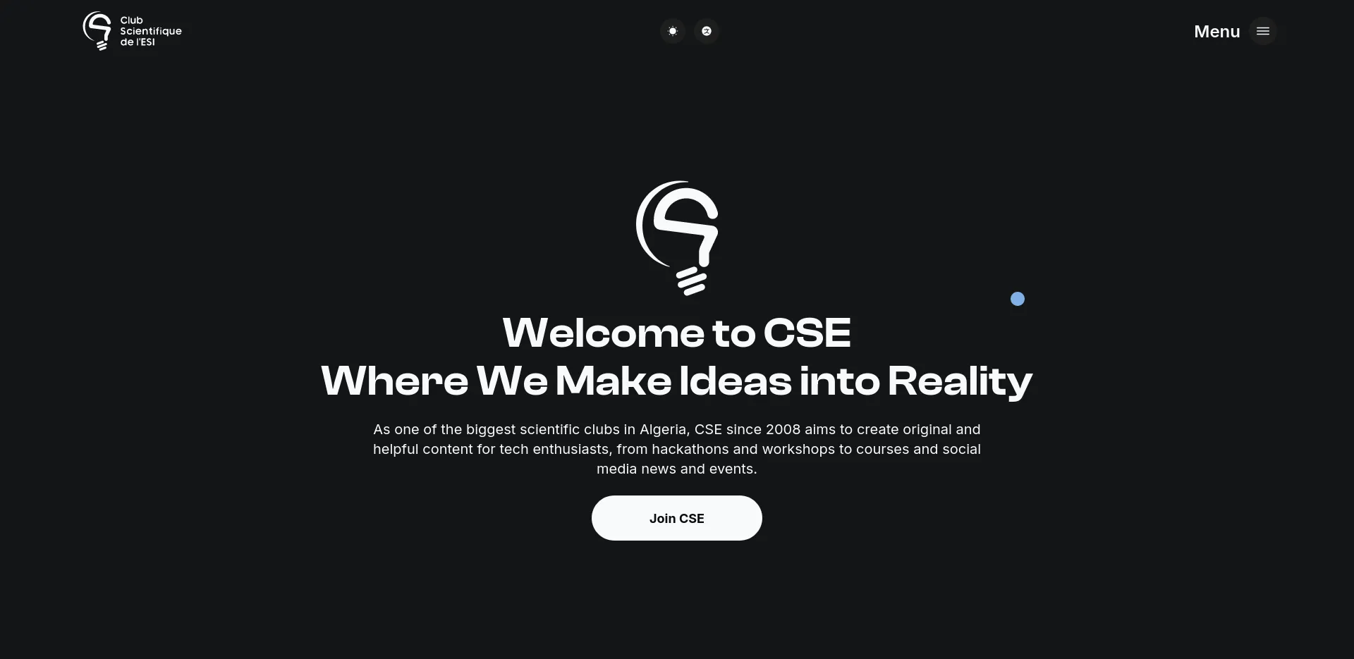 CSE Website screenshot 1