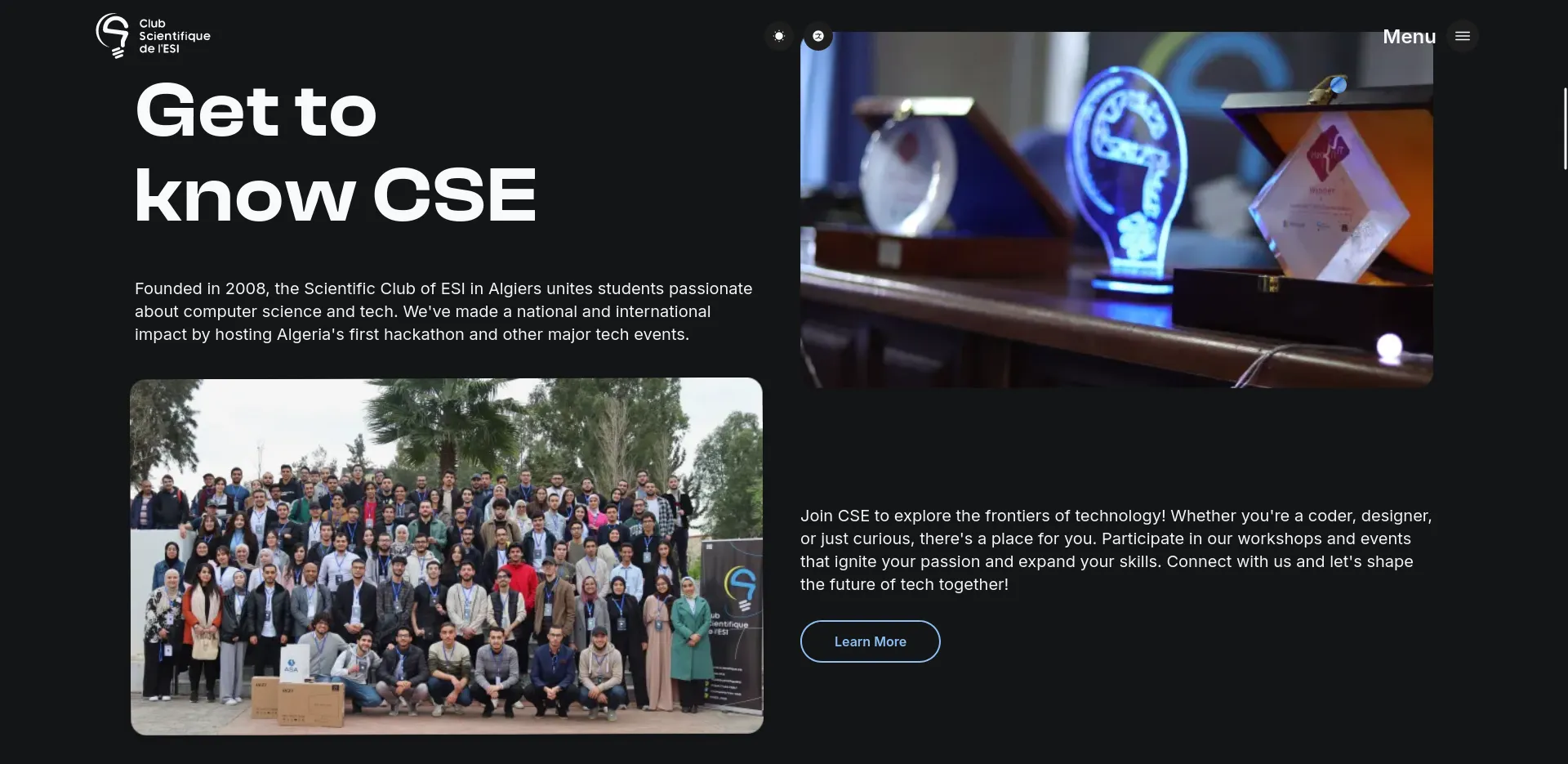 CSE Website screenshot 2