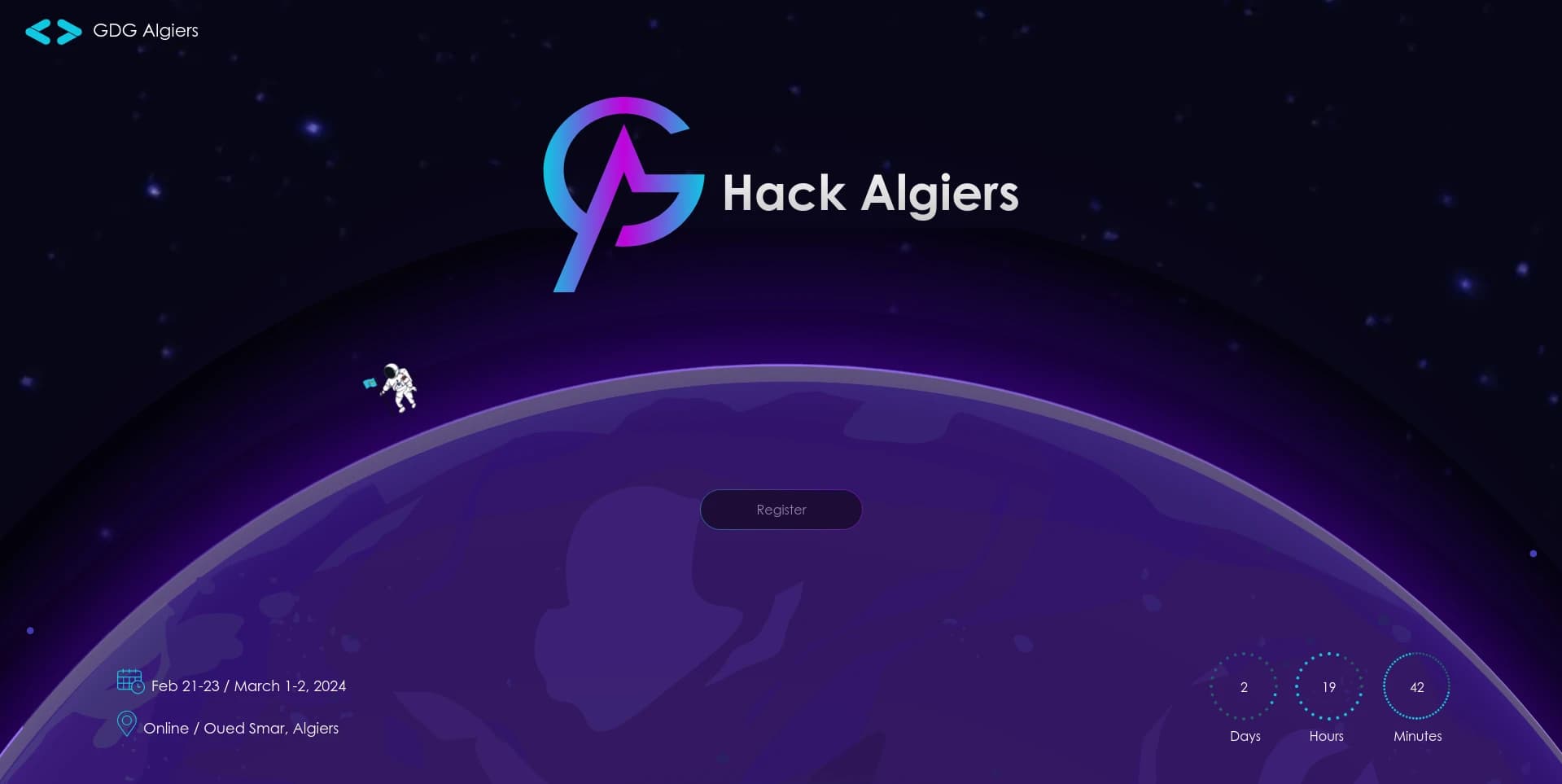 GDG Algiers GHack website screenshot 2