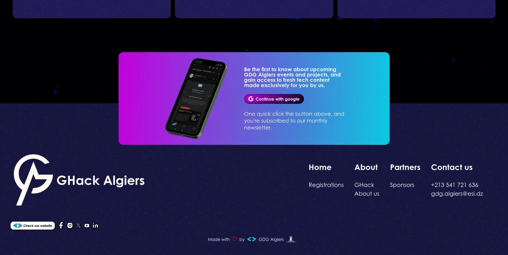 GDG Algiers GHack website screenshot 8
