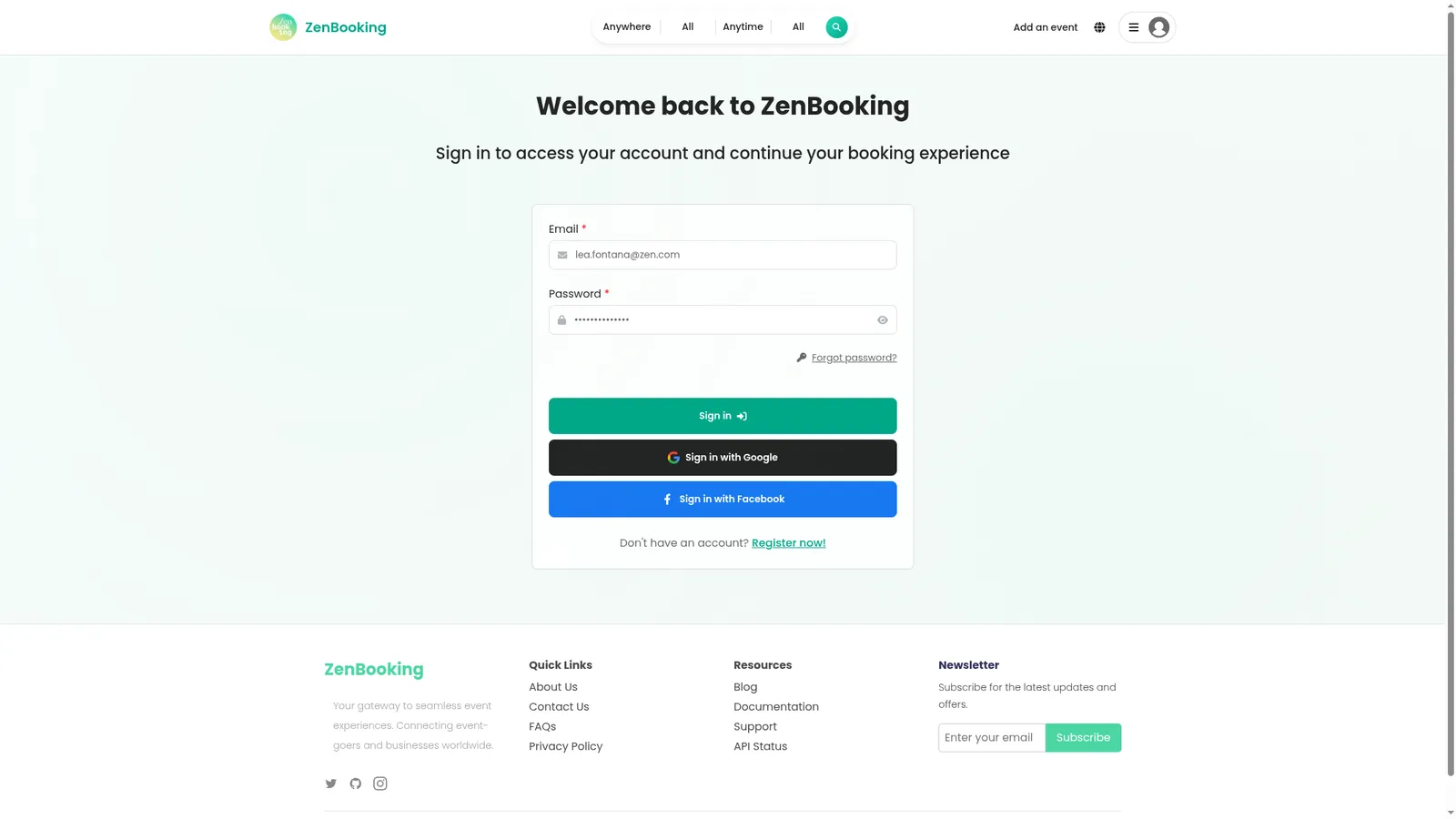 Zenbooking screenshot 2